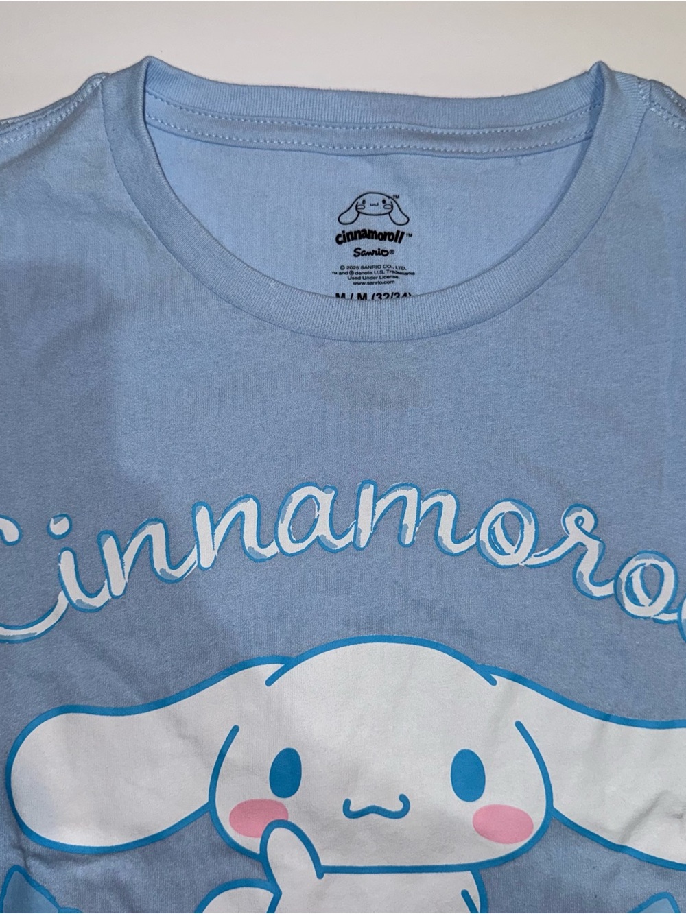 Sanrio Cinnamoroll Men's M Graphic Tee Light Blue NWT Kawaii Relaxed Fit T-Shirt - Picture 4 of 13